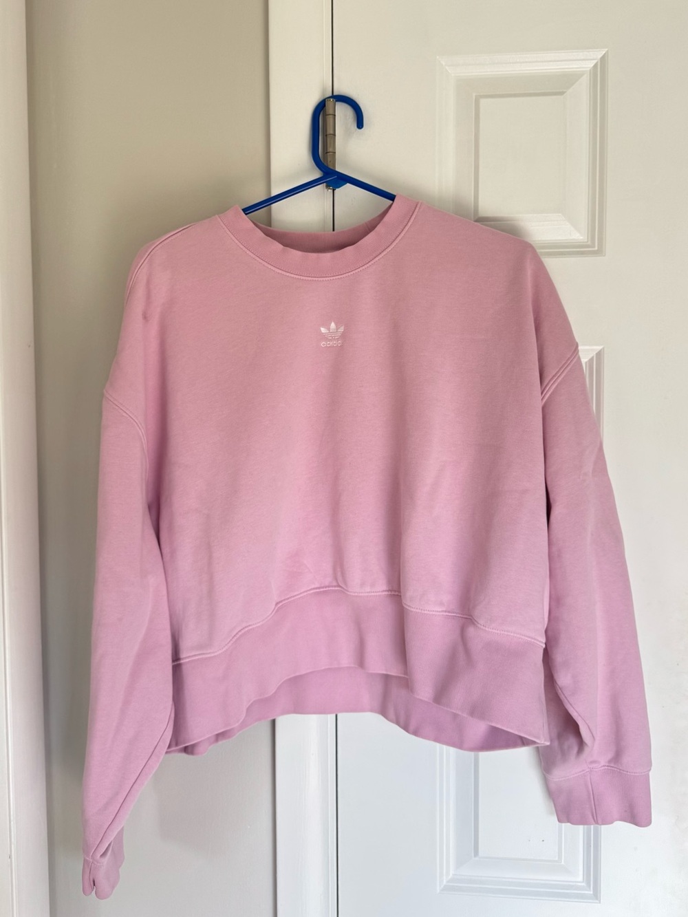 adidas Pink Women's Cropped Crewneck Sweatshirt